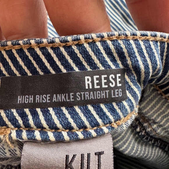 Kut From The‎ Kloth Reese High Rise Ankle Stretchy Jeans Blue Striped Festival 8 - Picture 8 of 16